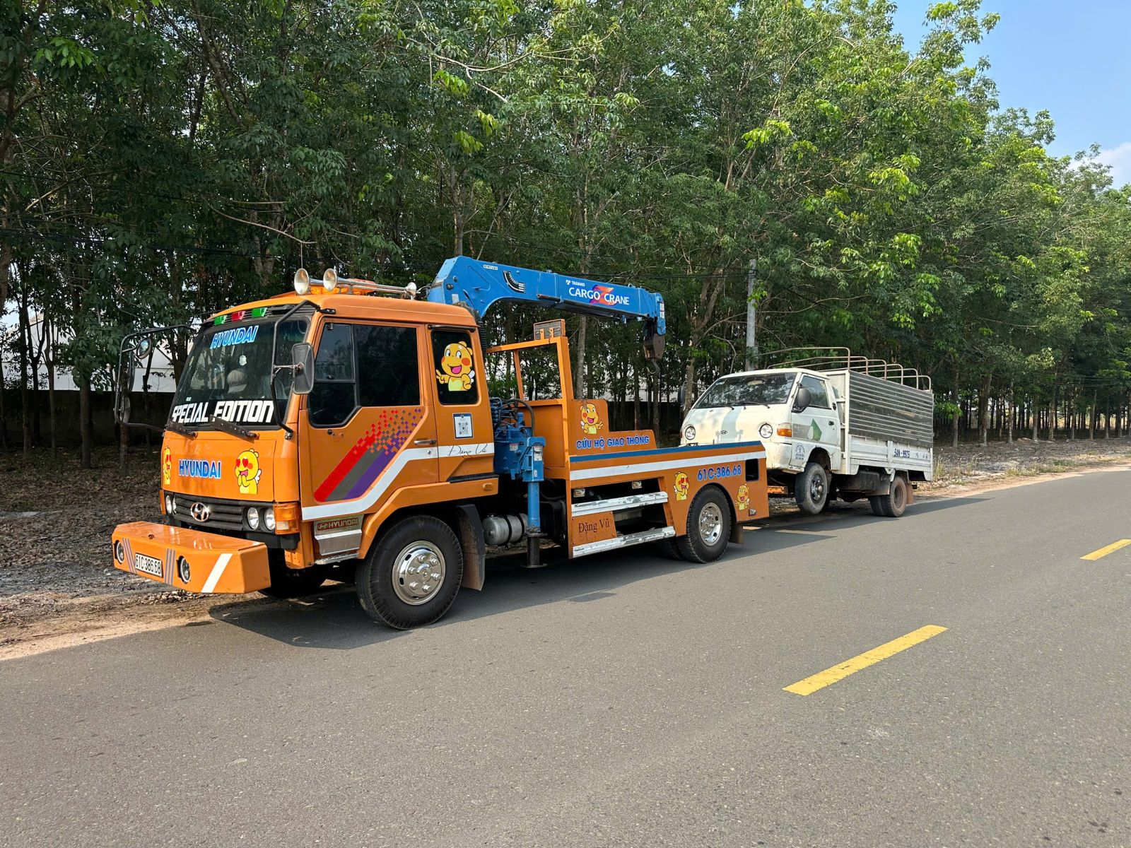 Kéo xe cứu hộ Bàu Bàng